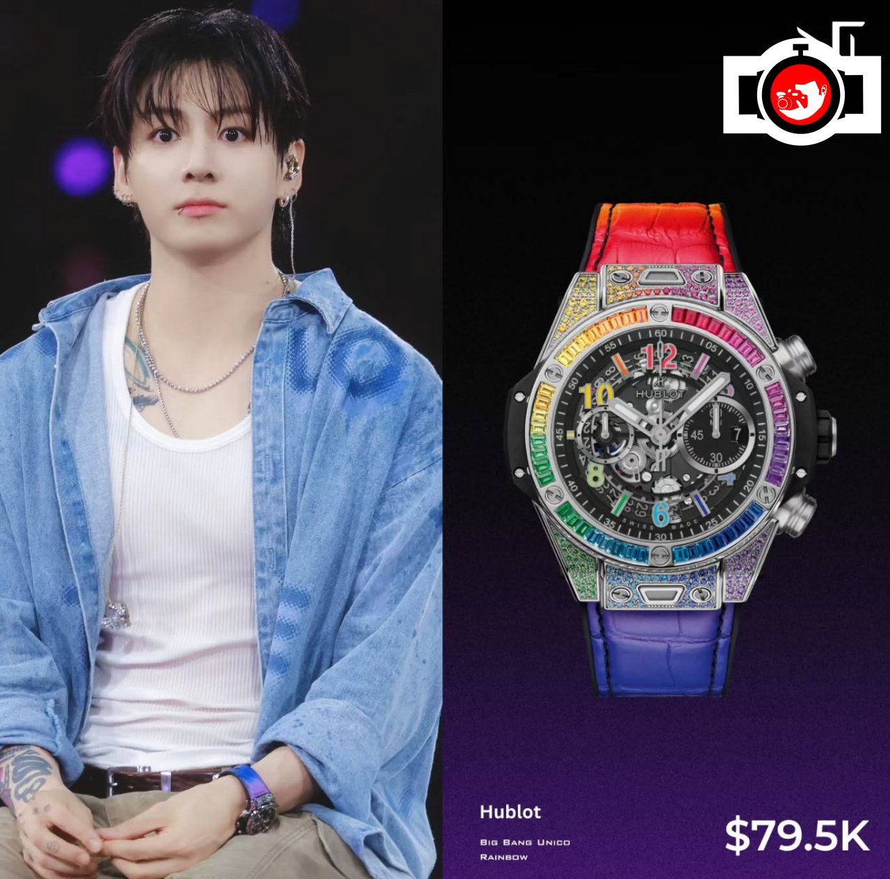 musician Jungkook spotted wearing a Hublot 411.NX.1170.NX.0900