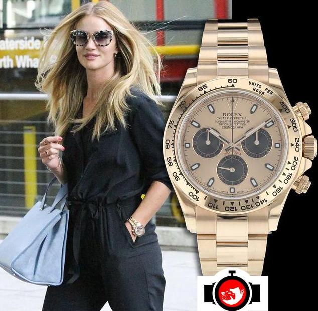 model Rosie Huntington-Whiteley spotted wearing a Rolex 116505