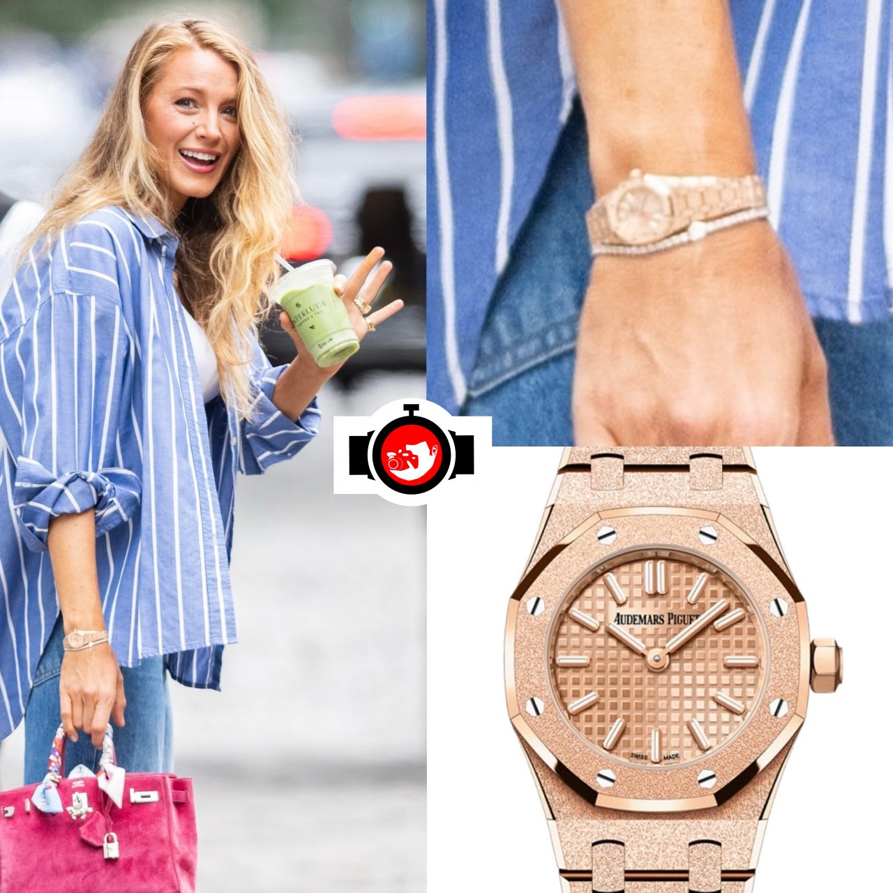 actor Blake Lively spotted wearing a Audemars Piguet 67630OR.GG.1312OR.01