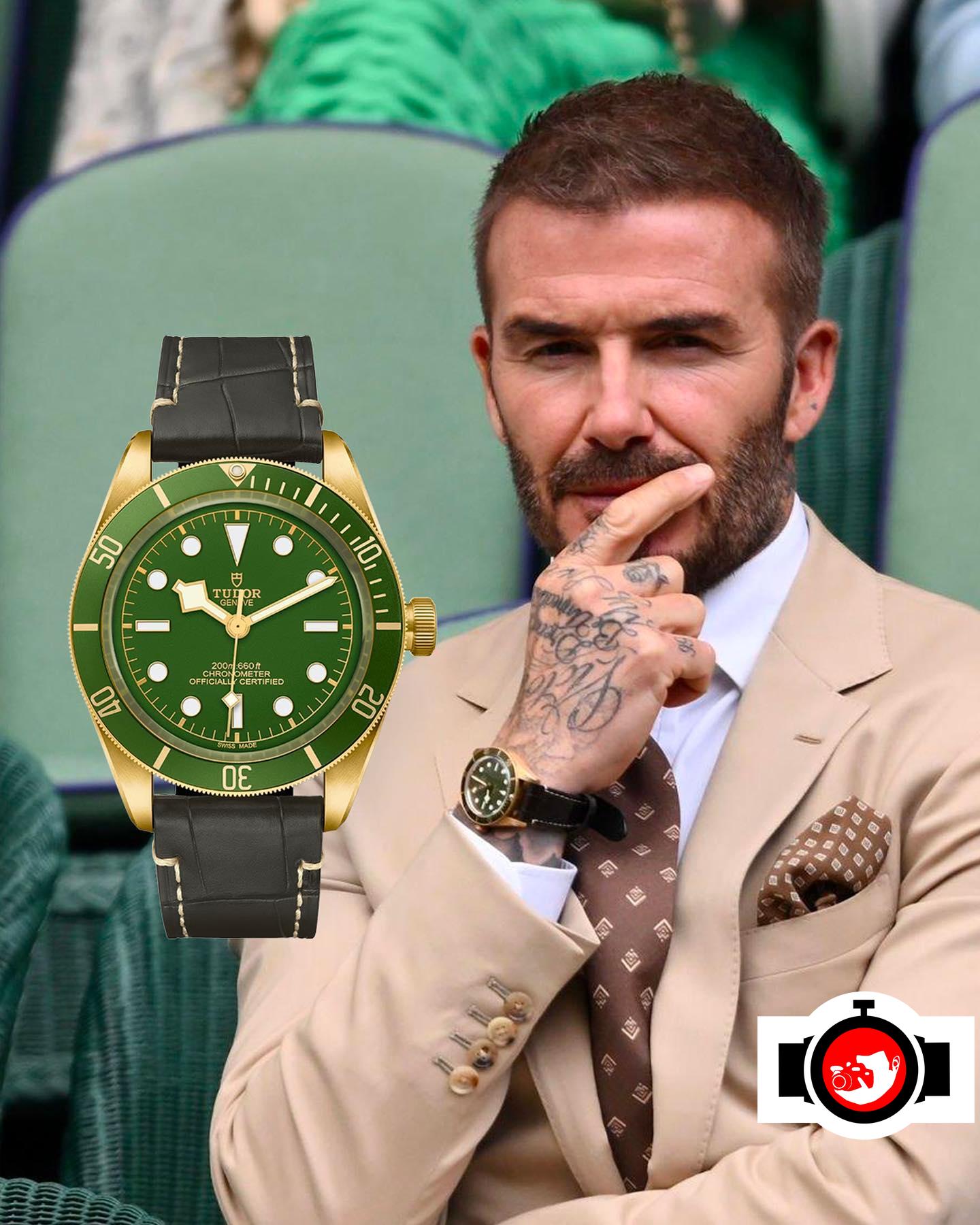 footballer David Beckham spotted wearing a Tudor 