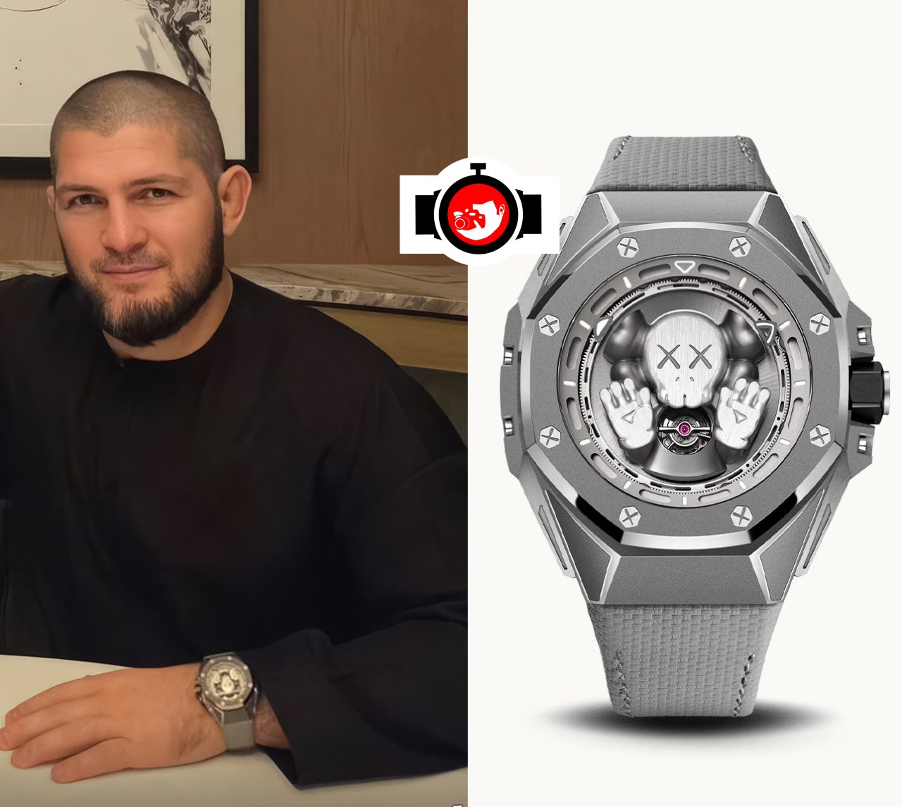 mixed martial artist Khabib Nurmagomedov spotted wearing a Audemars Piguet 26656TI.GG.D019VE.01