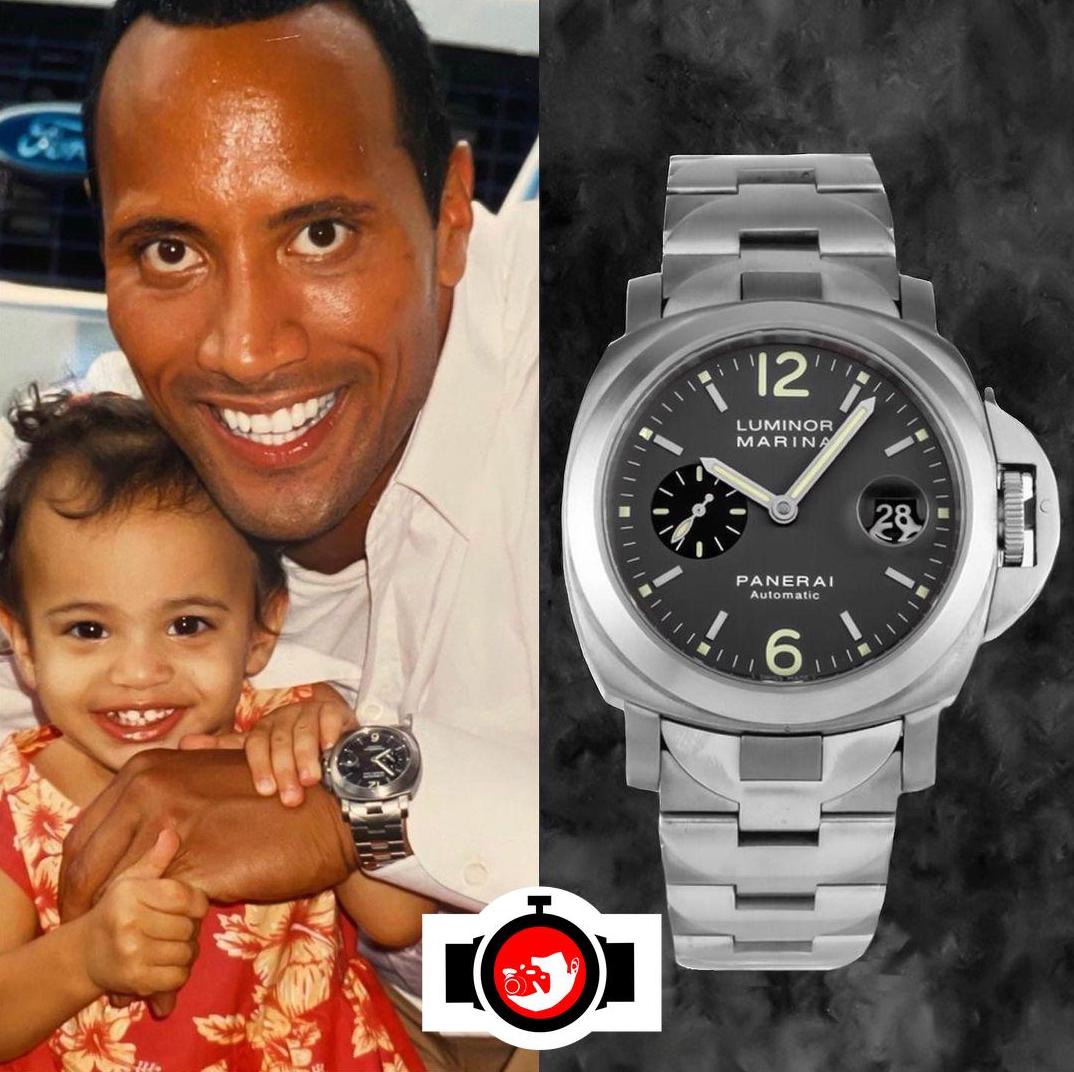 actor Dwayne The Rock Johnson spotted wearing a Panerai PAM0091