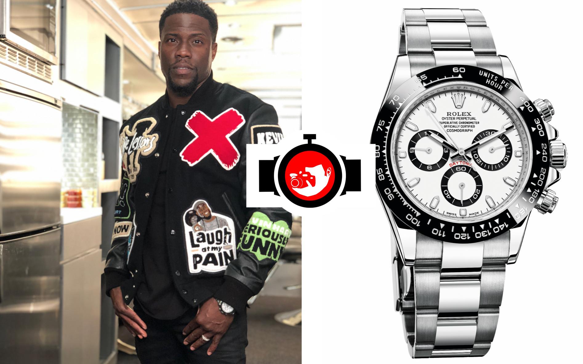 comedian Kevin Hart spotted wearing a Rolex 116500