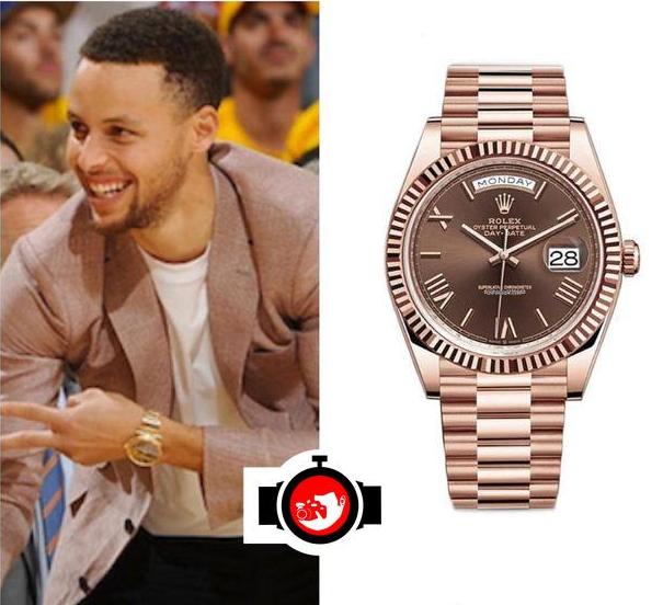basketball player Stephen Curry spotted wearing a Rolex 228235