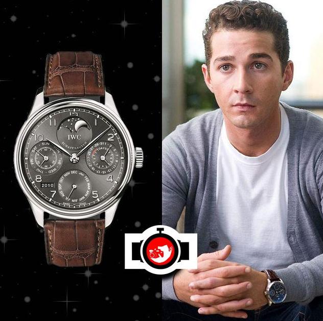 actor Shia LaBeouf spotted wearing a IWC IW502303
