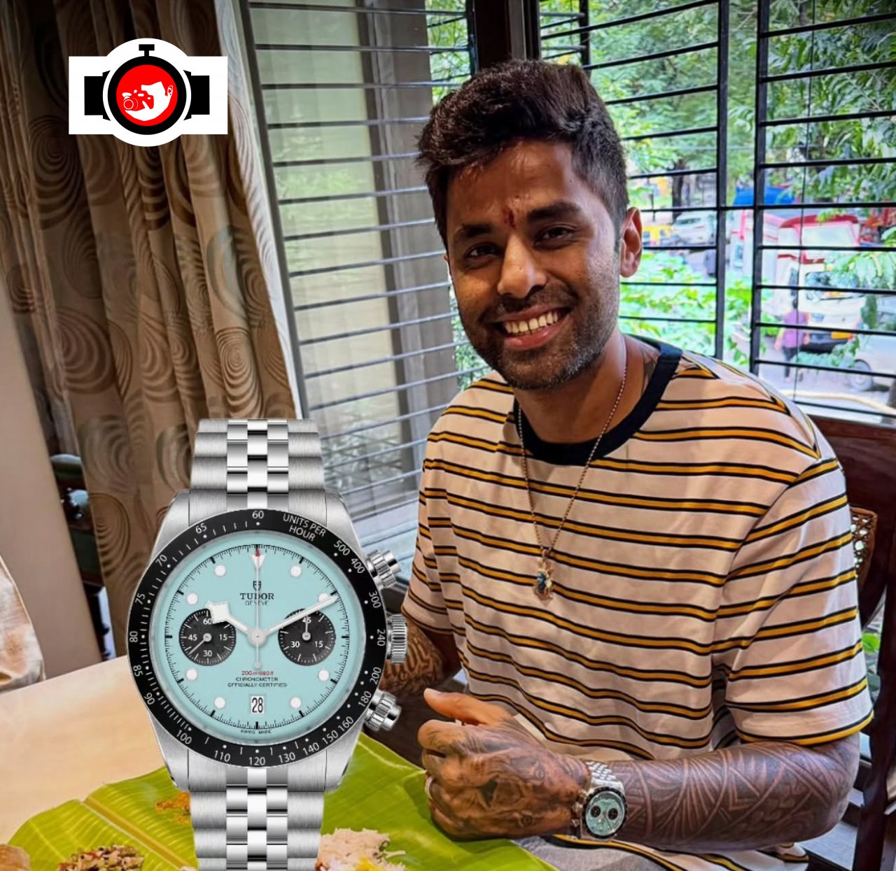 cricketer Suryakumar Yadav spotted wearing a Tudor 79360N-0024