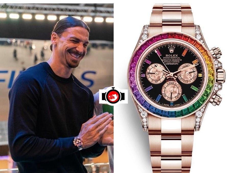 footballer Zlatan Ibrahimovic spotted wearing a Rolex 116595RBOW