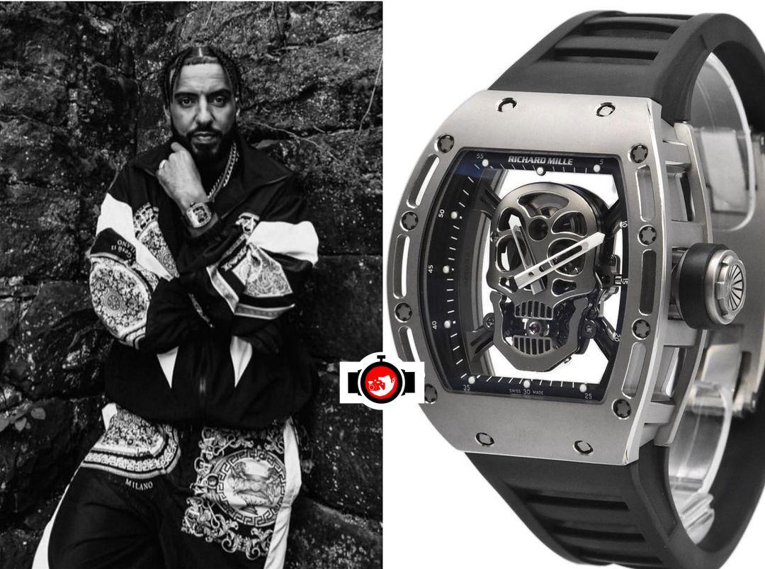 rapper French Montana spotted wearing a Richard Mille RM52