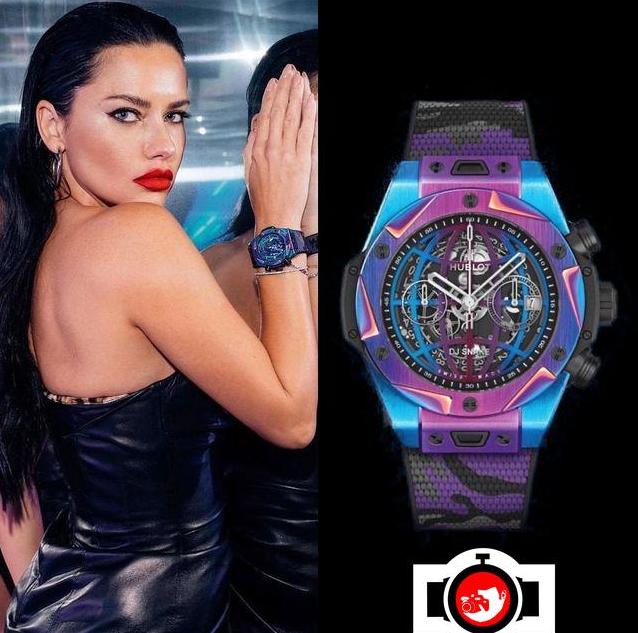 model Adriana Lima spotted wearing a Hublot 