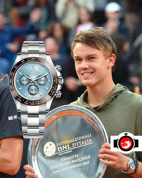 tennis player Holger Rune spotted wearing a Rolex 