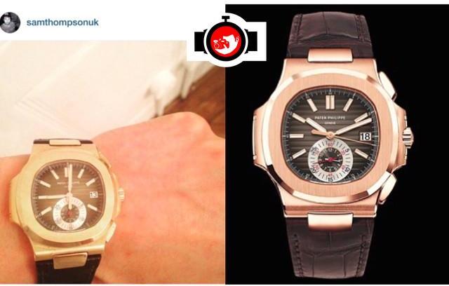 actor Sam Thompson spotted wearing a Patek Philippe 5980R