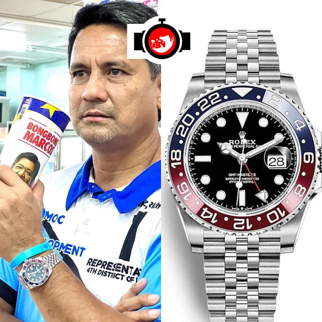actor Richard Gomez spotted wearing a Rolex 126710BLRO