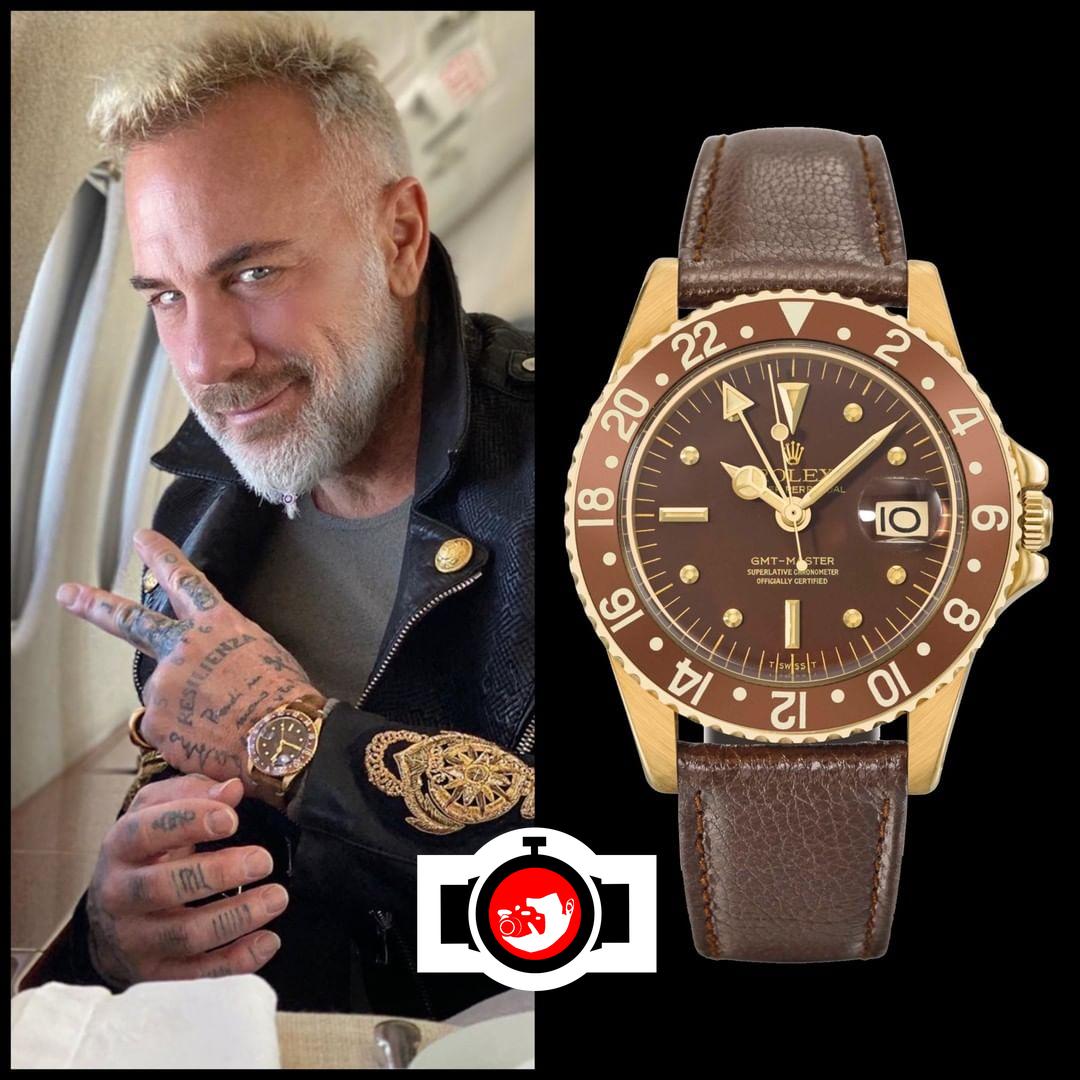 business man Gianluca Vacchi spotted wearing a Rolex 1675