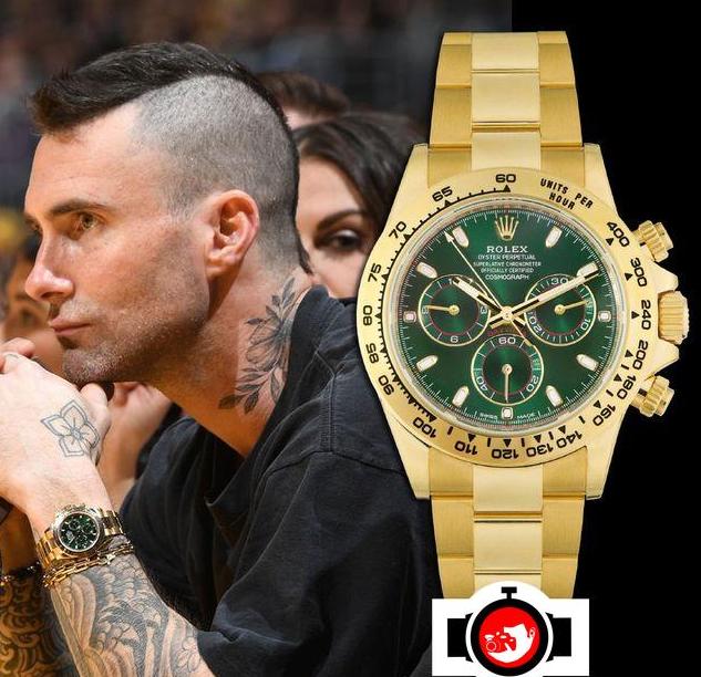 singer Adam Levine spotted wearing a Rolex 