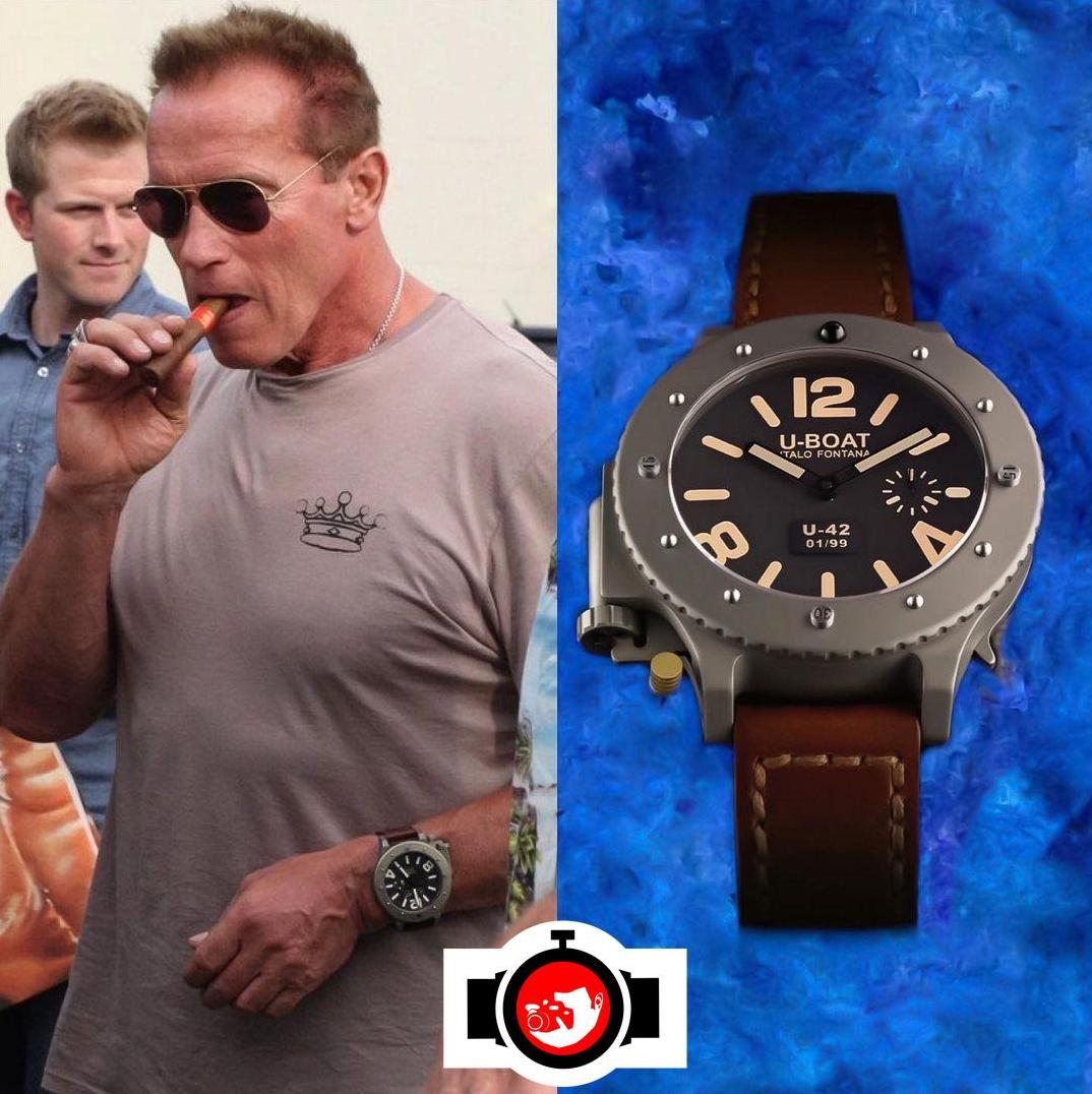 actor Arnold Schwarzenegger spotted wearing a U-BOAT U-1942