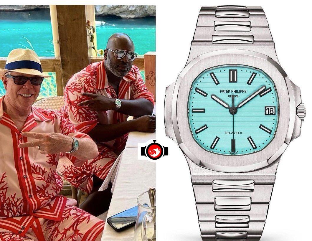 Exploring Corey Gamble's Impressive Watch Collection: The Stainless Steel Patek Philippe Nautilus With a Tiffany & Co Blue Dial and a Tiffany & Co Stamp