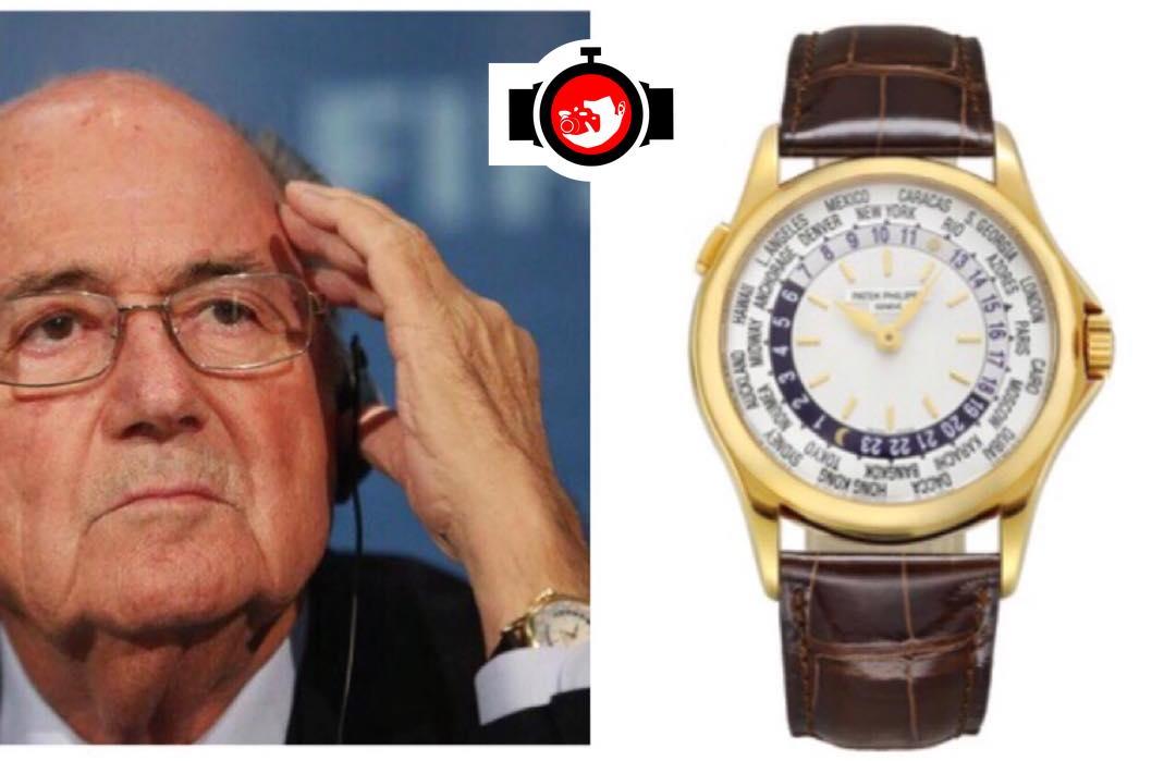 business man Sepp Blatter spotted wearing a Patek Philippe 5110J