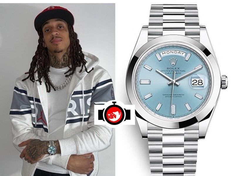 rapper Young Adz spotted wearing a Rolex 228206