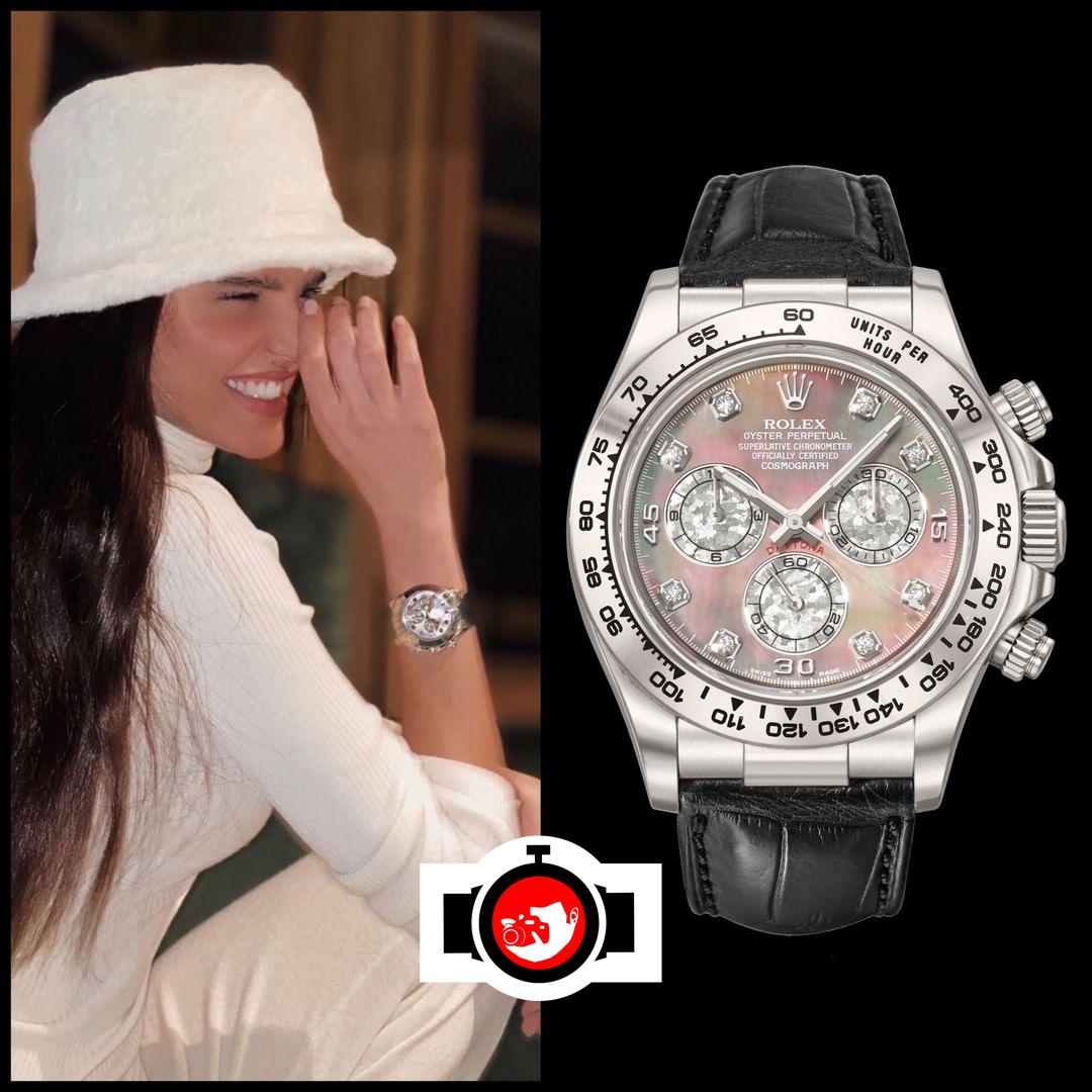 model Anna Andres spotted wearing a Rolex 116519