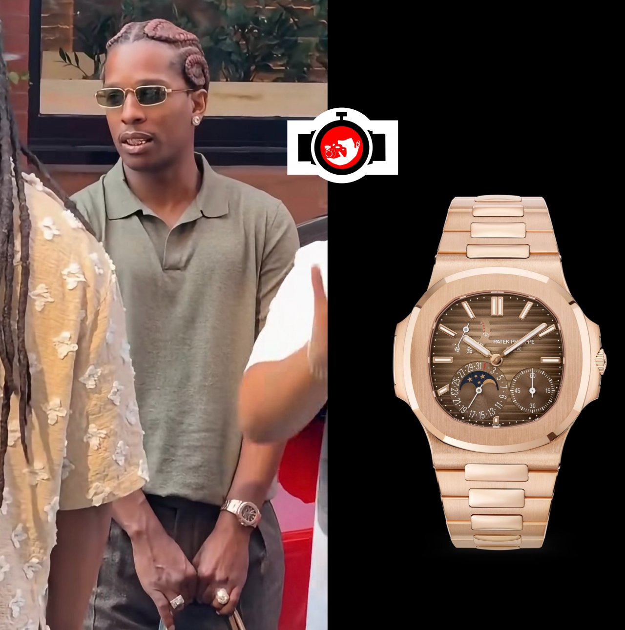 rapper ASAP Rocky spotted wearing a Patek Philippe 5712/1R
