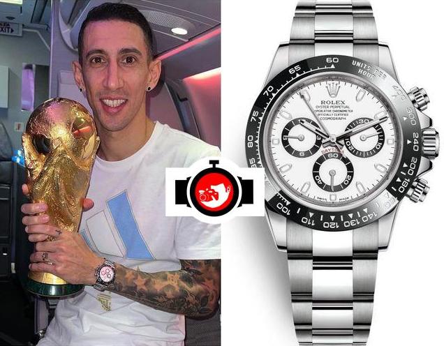 footballer Angel Di Maria spotted wearing a Rolex 116500