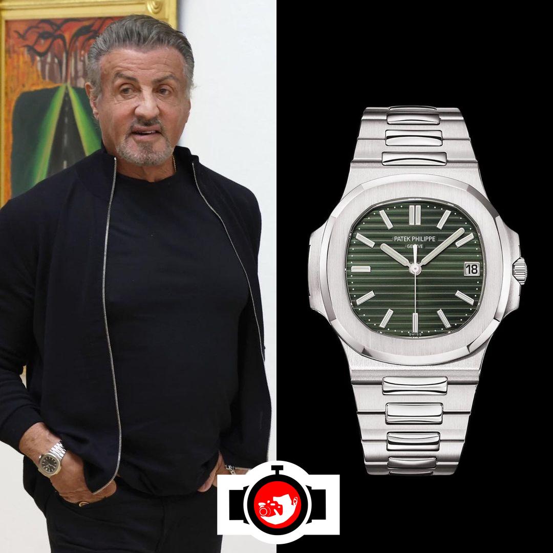 actor Sylvester Stallone spotted wearing a Patek Philippe 5711/1A-014