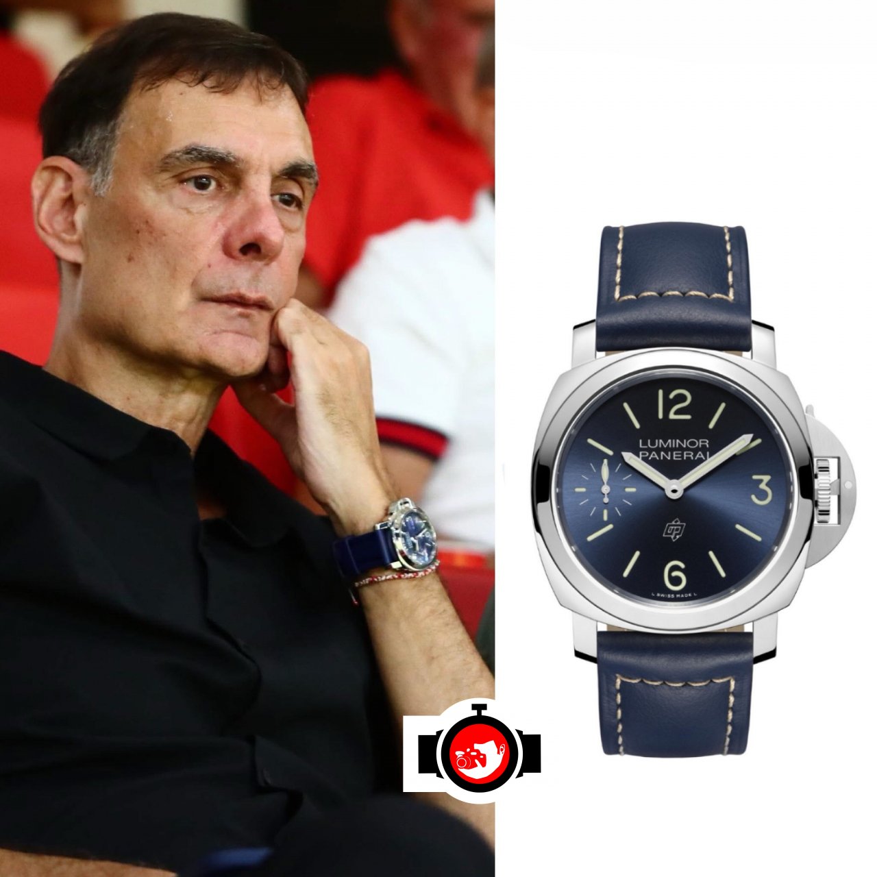 football manager Giorgos Bartzokas spotted wearing a Panerai PAM00755
