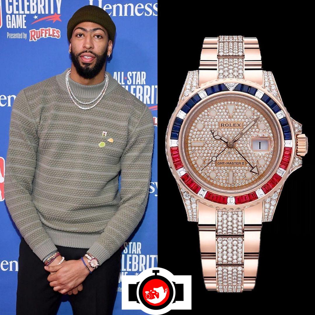 basketball player Anthony Davis spotted wearing a Rolex 126755SARU