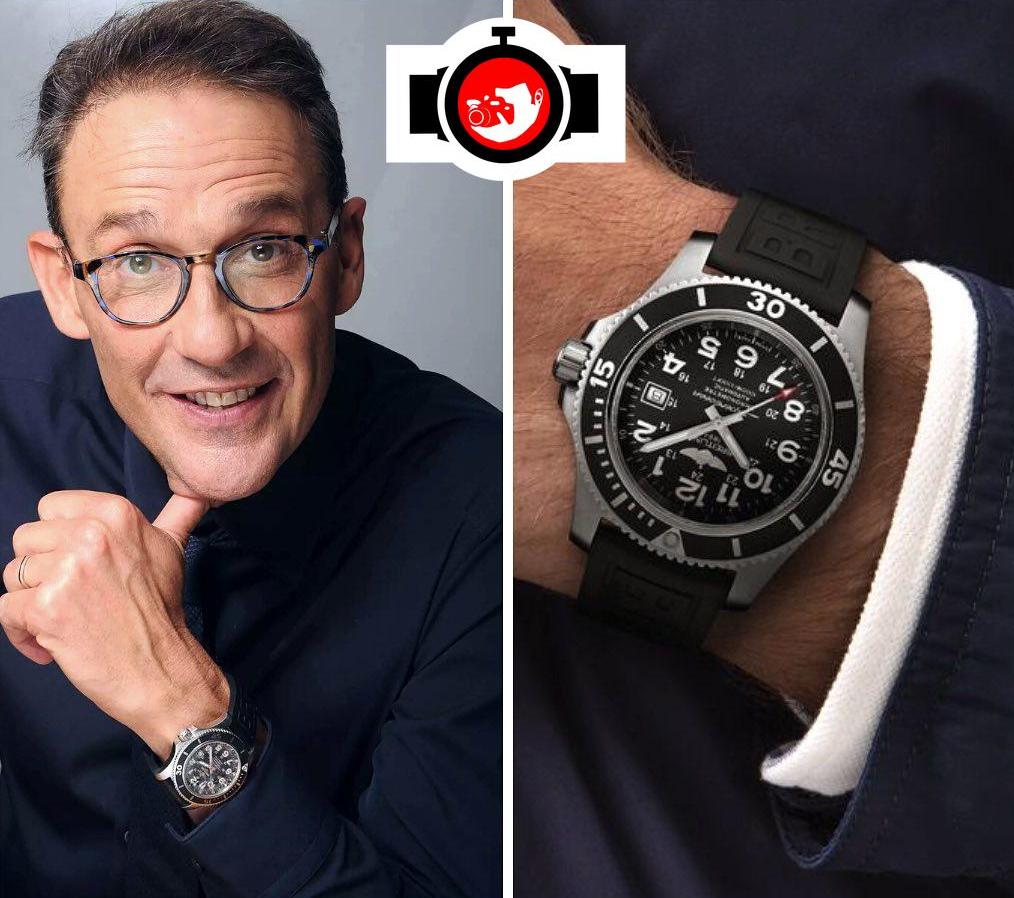 television presenter Julien Courbet spotted wearing a Breitling 
