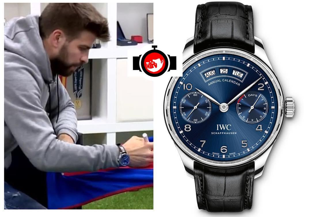 footballer Gerard Pique spotted wearing a IWC IW503502
