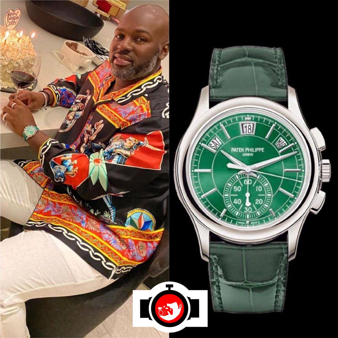 influencer Corey Gamble spotted wearing a Patek Philippe 5905P-014