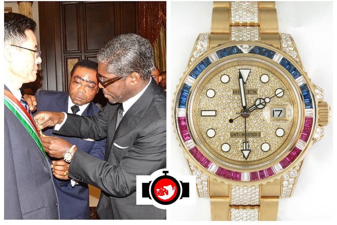 politician Teodoro Nguema Obiang Mangue spotted wearing a Rolex 116758SARU