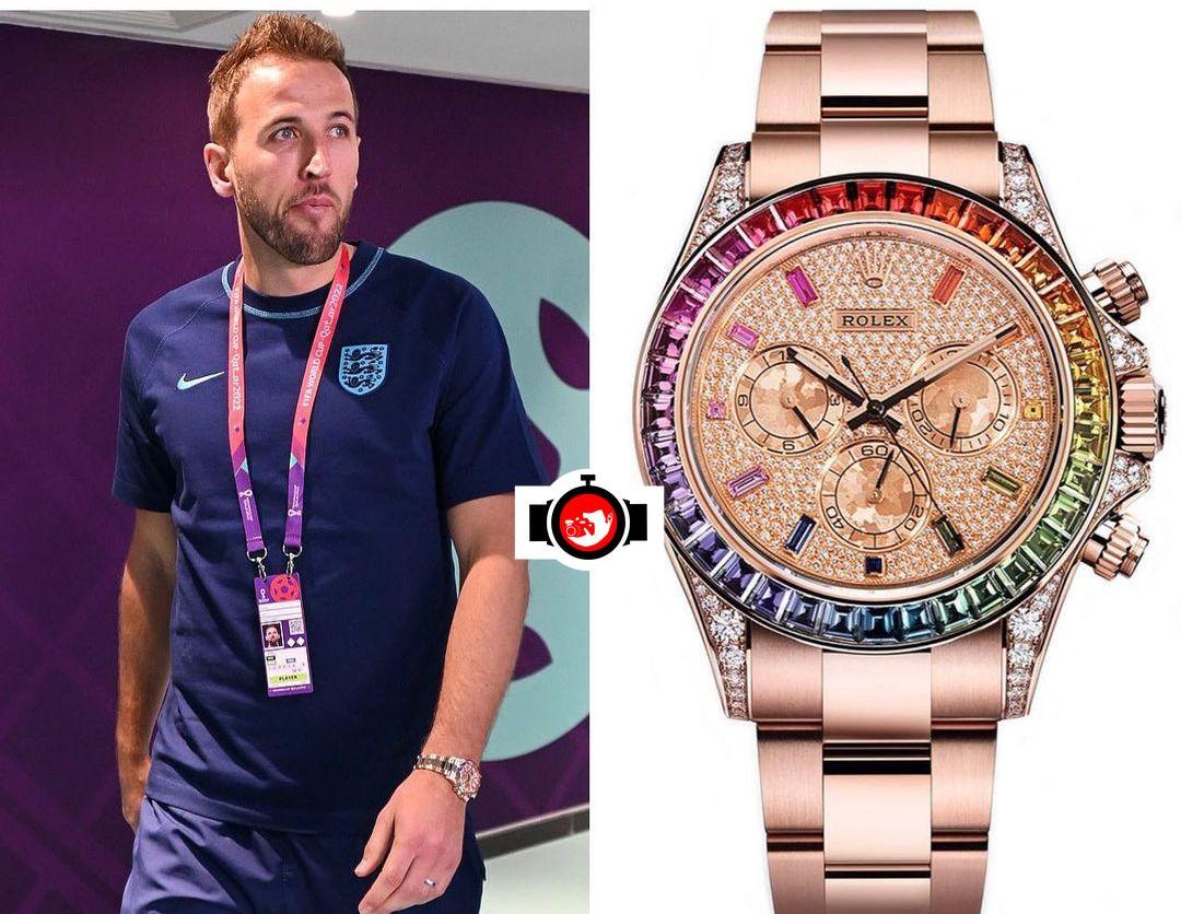 footballer Harry Kane spotted wearing a Rolex 116595RBOW