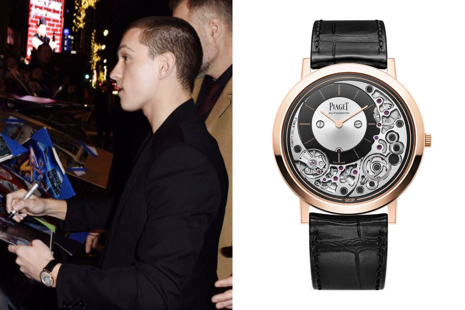 actor Tom Holland spotted wearing a Piaget G0B43120