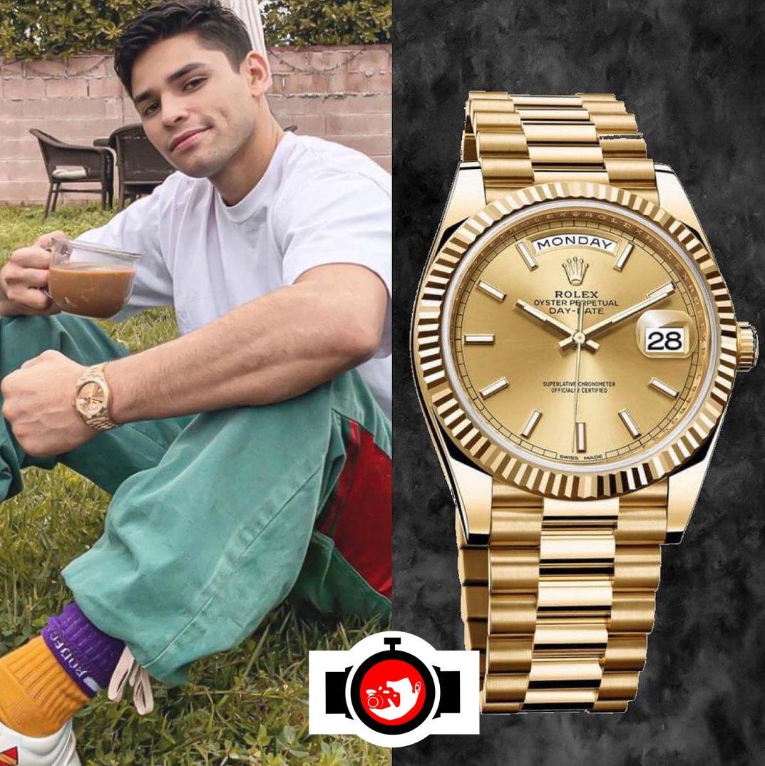 boxer Ryan Garcia spotted wearing a Rolex 228238