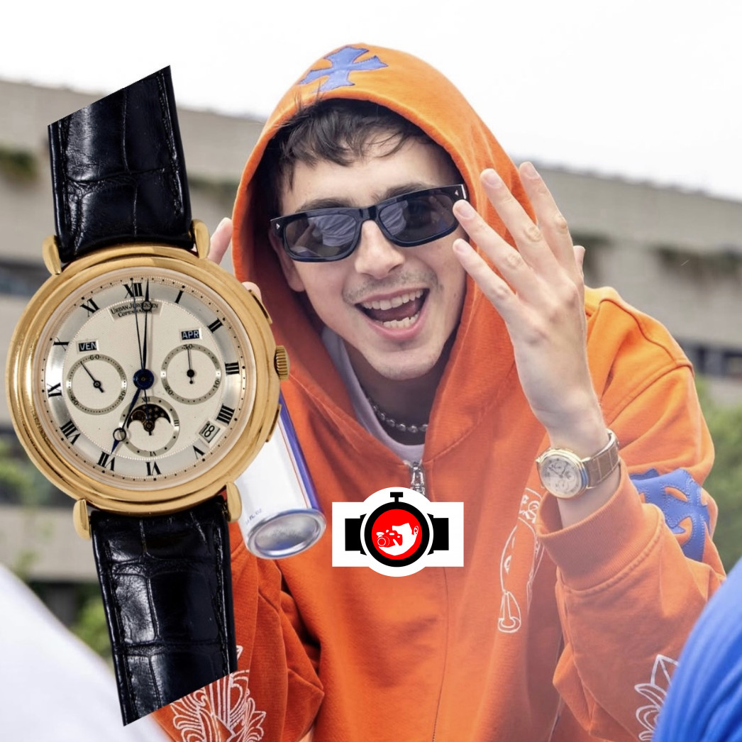 actor Timothée Chalamet spotted wearing a Urban Jürgensen Reference 1