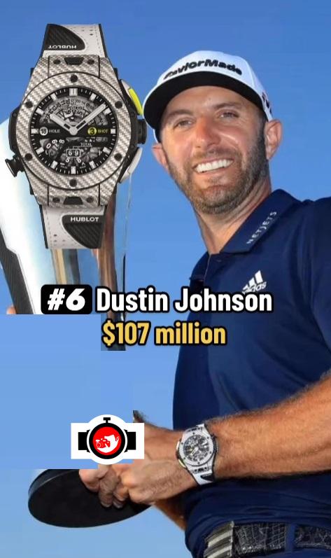 golfer Dustin Johnson spotted wearing a Hublot 