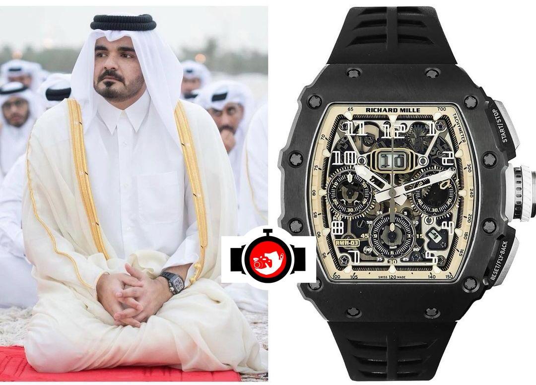 Joaan Bin Hamad Al Thani's Limited Black Ceramic and Titanium Richard Mille RM 11-03 Watch 