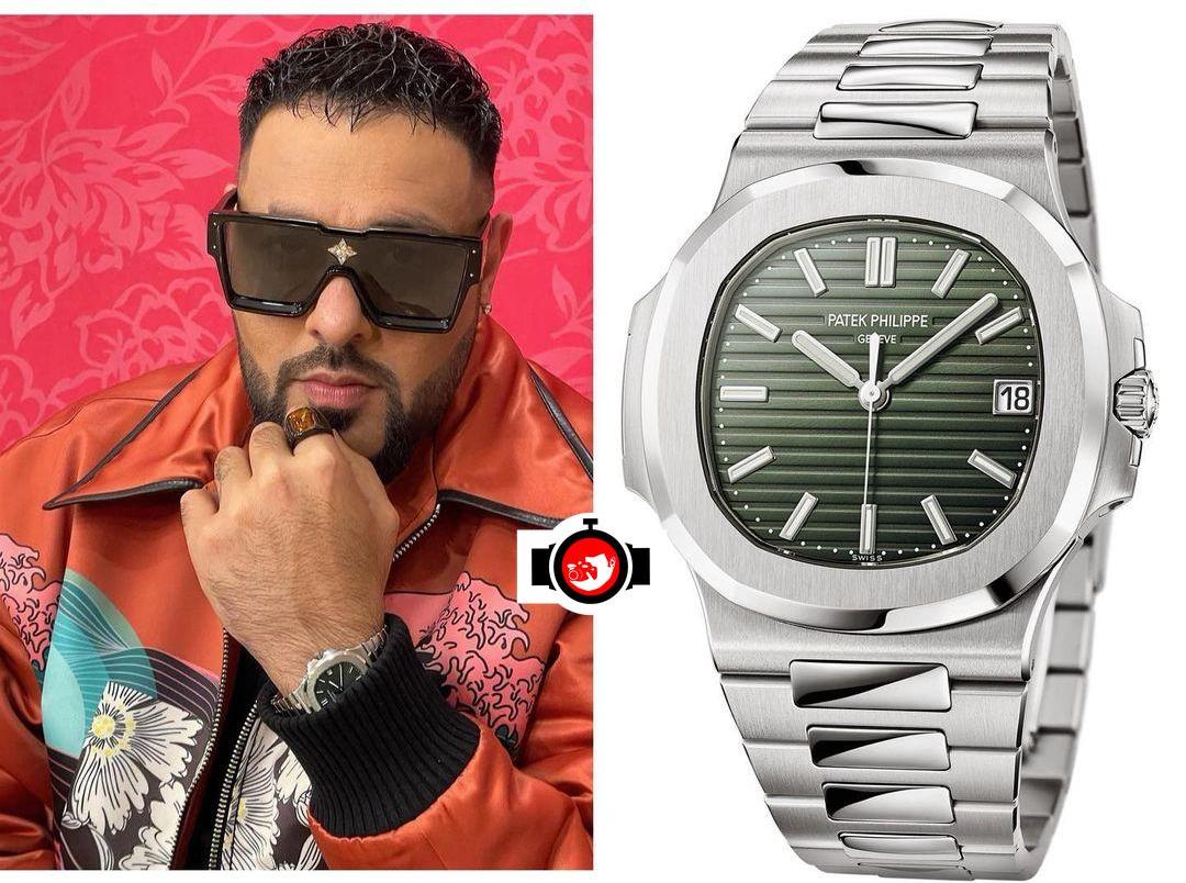Badshah's Exquisite Watch Collection: Stainless Steel Patek Philippe Nautilus With a ‘Sunburst Olive Green Dial’