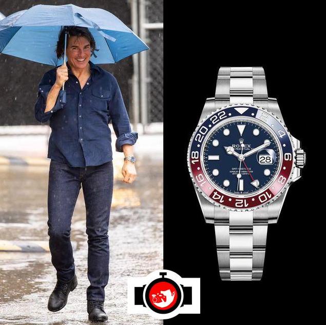 actor Tom Cruise spotted wearing a Rolex 126719BLRO