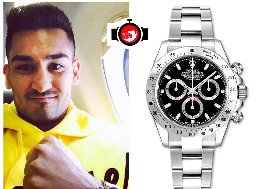 footballer Ilkay Gundogan spotted wearing a Rolex 116520