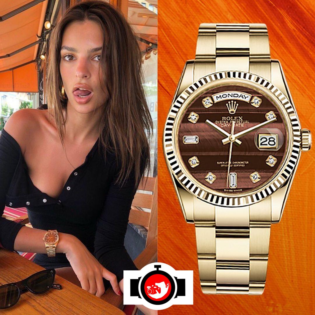 model Emily Ratajkowski spotted wearing a Rolex 118238