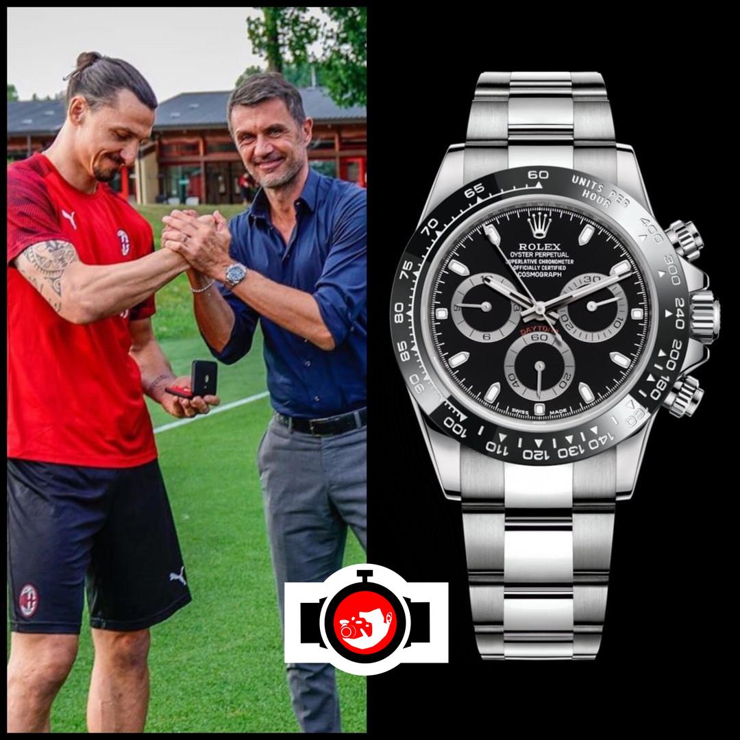footballer Paolo Maldini spotted wearing a Rolex 116500