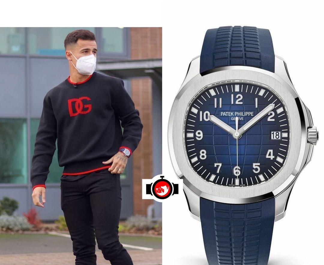 footballer Philippe Coutinho spotted wearing a Patek Philippe 5168G