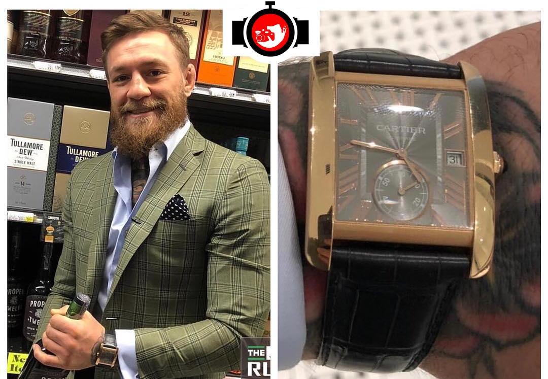 Inside Conor McGregor's Dazzling Watch Collection: A Look at the 18Kt Rose Gold Cartier Tank with a Grey Dial