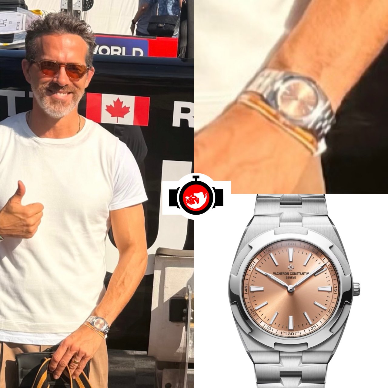 actor Ryan Reynolds spotted wearing a Vacheron Constantin 2500V/220P-H028