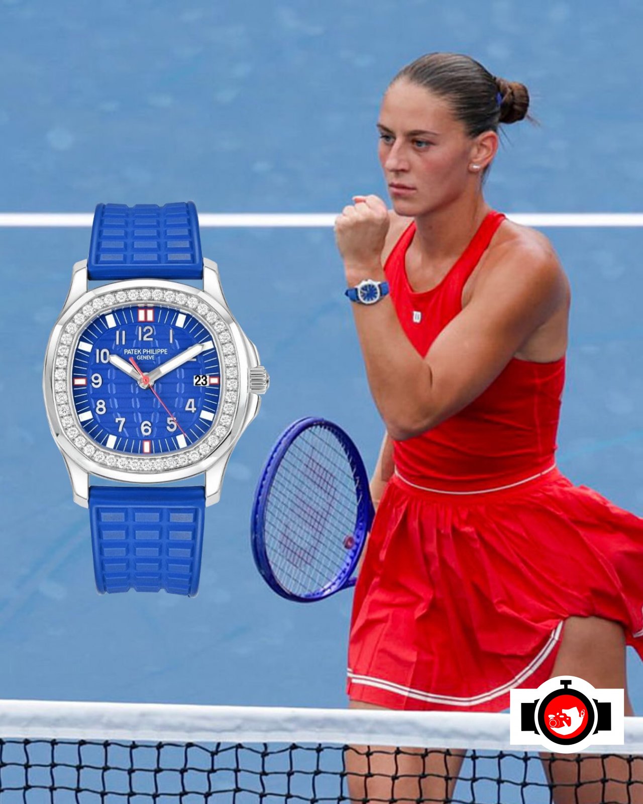 tennis player Marta Kostyuk spotted wearing a Patek Philippe 5067A-014