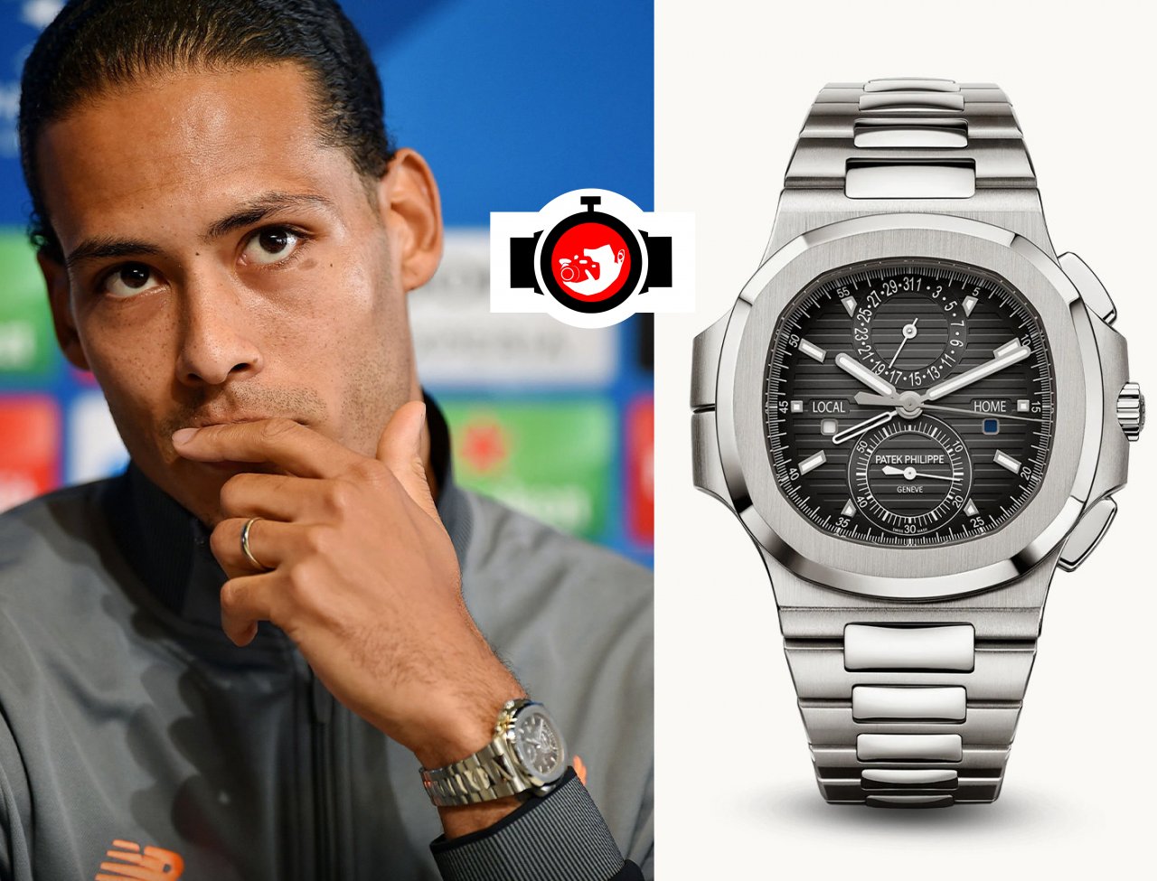 footballer Virgil van Dijk spotted wearing a Patek Philippe 5990/1A-001