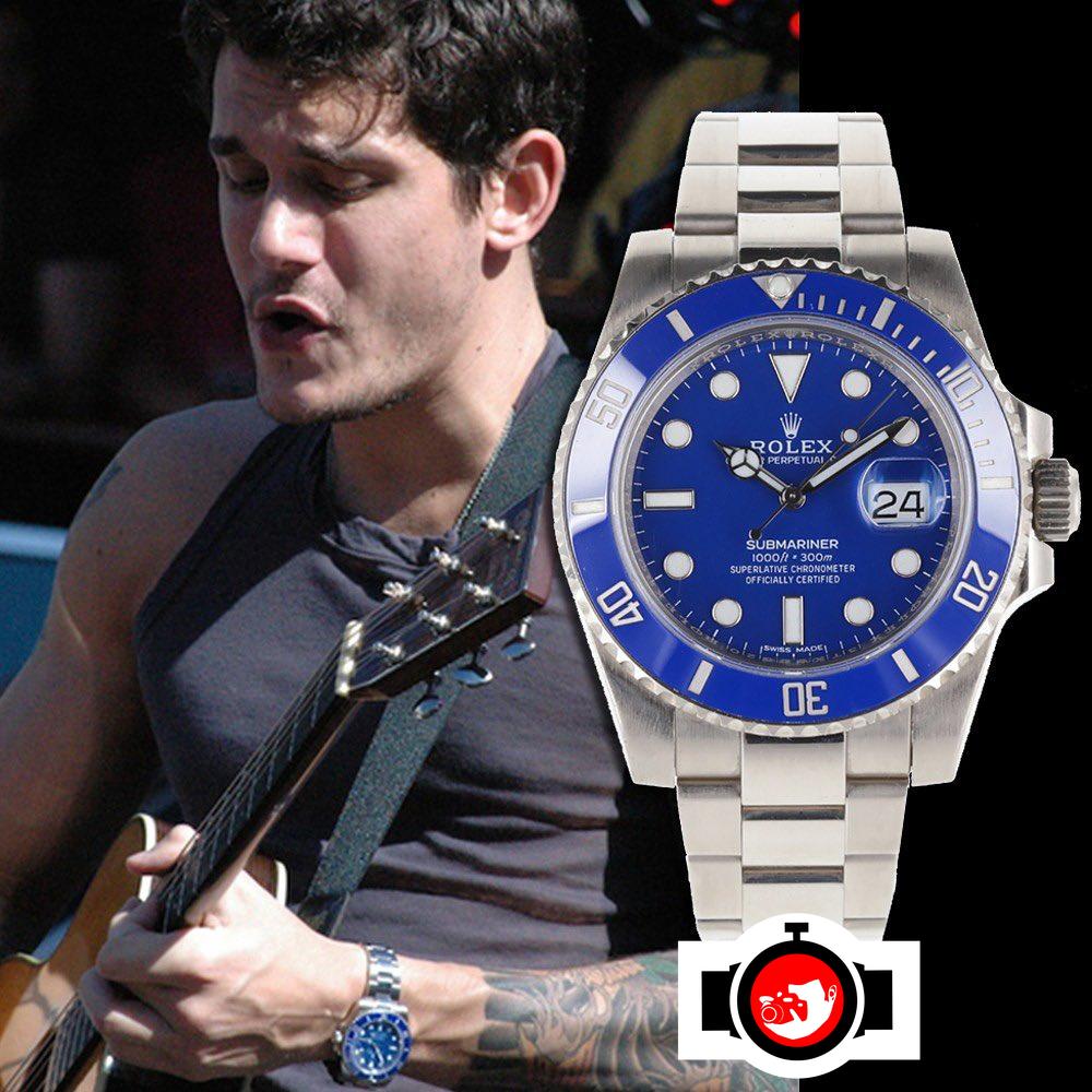 singer John Mayer spotted wearing a Rolex 