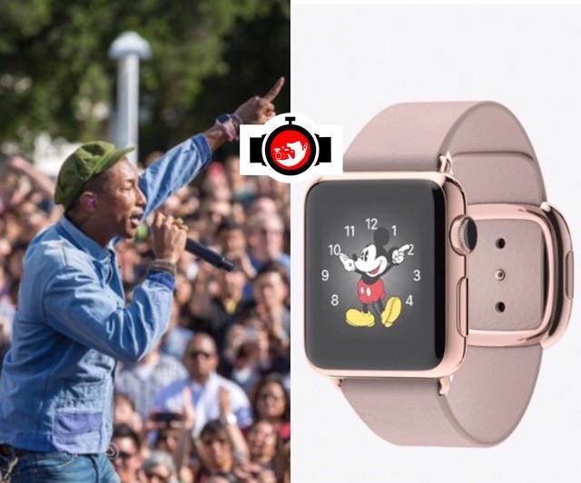 singer Pharrell William spotted wearing a Apple 